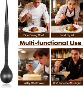 GREEN SWIFT INDUSTRIES Cuchara/Pinzas de Degustación de Doble Función de Acero Inoxidable Dorado, Utensilio de Cocina para Emplatar, Solo Lavar a Mano - Product Image 1