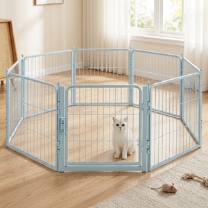 Clôture <span class=keywords><strong>pour</strong></span> animaux de compagnie en tube carré de fer moderne, pliable et modulable, facile à assembler, <span class=keywords><strong>pour</strong></span> chiens, chats, lapins, usage intérieur et <span class=keywords><strong>extérieur</strong></span>, vente en gros usine - Product Image 1