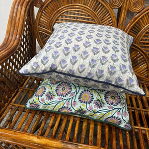 Luxury Block Print Customizable <b>Throw</b> <b>Pillow</b> Cover Any Size Cotton with Piping Drawstring Handmade Home Decor <b>Pillows</b> - Product Image 4