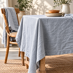 Nappe de table en lin de lin pur, faite à la main, douce au toucher, lavable, de luxe, pour usage domestique, qualité supérieure - Product Image 5