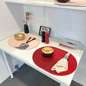 Ensemble laqué brillant personnalisé plateau de service à manger assiette de chargeur boîte à serviettes napperon pour hôtels stations balnéaires matériaux en marbre acrylique - Product Image 2