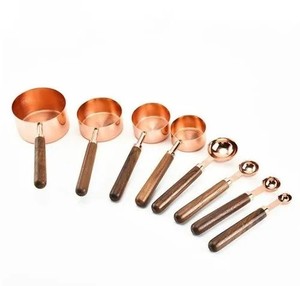 Premium Copper Measuring Cups Set Durable Food Safe Finish Rust Resistant Stackable Design Precise Kitchen Baking <b>Tools</b> - Product Image 6