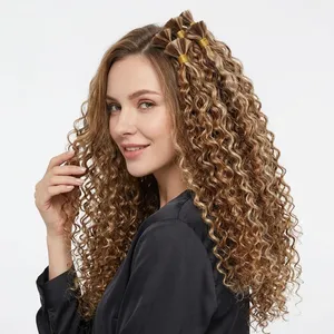 ผมต่อแบบออมเบรสีน้ำตาลหยิกเป็นลอนธรรมชาติสำหรับร้านเสริมสวย - Product Image 5