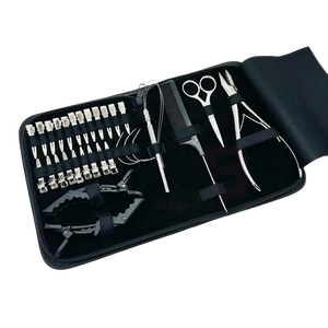 Pince à extensions capillaires à bec effilé plaquée blanc de haute qualité en acier inoxydable, outil de serrage pour anneaux et perles - Product Image 3