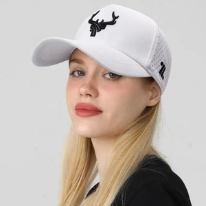Customize Quick Dry Golf Hat Embroidered Performance Snap Back Cap Hat Curved Brim Water Resistant Perforated Snap Back Golf Hat - Product Image 6