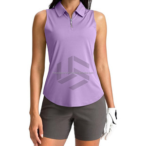 Camisetas de Tenis de Secado Rápido con Cierre, Camisetas de Golf Cómodas que Absorben el Sudor, Polos sin Mangas para Mujer - Product Image 6