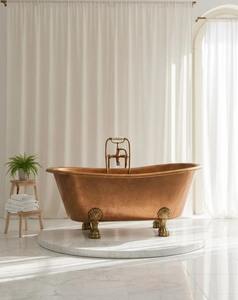 Baignoire en cuivre martelé de qualité supérieure pour maisons rustiques modernes, dotée d'une fabrication artisanale durable en cuivre. - Product Image 2