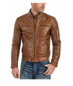 2026 <b>Top</b> Trending Customized Logo Men's <b>High</b> Street Style <b>Leather</b> Jacket <b>High</b> Quality Canvas with Stand jacket for men - Product Image 1