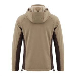AMKOOR ENTERPRISES Men's Stand Collar Zipper Closure Sporty <b>Fleece</b> <b>Jacket</b> Solid Color Waterproof Polyester Shell Sherpa <b>Lining</b> - Product Image 4