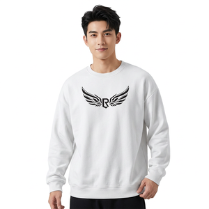 เสื้อสเวตเชิ้ตคอกลมทรงหลวมพิมพ์ลายปักผ้าโพลีเอสเตอร์ผสมคอตตอนสำหรับผู้ชาย ขายส่ง ปรับแต่งโลโก้ได้ ระบายอากาศได้ดี ทรงปกติ - Product Image 2