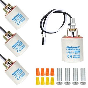 Douille de lampe en céramique E26/E27 avec câble de 12 pouces, support de lampe à base moyenne, douille d'ampoule en porcelaine, supports de lampes - Product Image 1