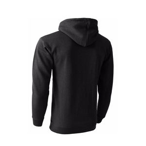 Sweat-shirt à capuche en molleton de coton noir pour homme, coupe classique, couleur unie, pull décontracté avec poche avant, vêtement d'automne - Product Image 6
