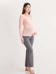 Conjunto de Ropa de Maternidad Rosa Bmama, Modal, Manga Larga, Ropa de Lactancia, Pijama de Embarazo y Posparto, Venta al Por Mayor - Product Image 1