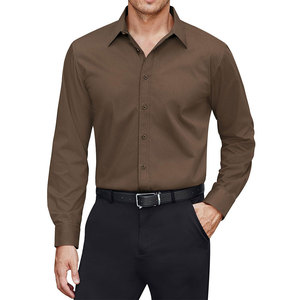 Chemises de bureau formelles pour hommes, vêtements de travail, manches longues, boutonnées, chemise de travail, logo personnalisé, fournisseur en gros - Product Image 1