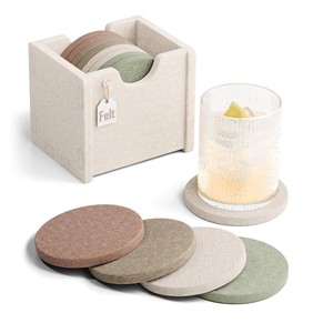 Juego de Posavasos de Corcho FSC al por Mayor |   Posavasos Ecológicos Naturales con Soporte - Product Image 5