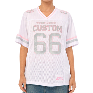 Nueva Camiseta de Fútbol Oversize Estilo Urbano con Cuello en V, Malla Transpirable, para Hombre y Mujer, Fabricada en Poliéster por OEM - Product Image 1