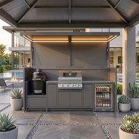 Cuisine extérieure en acier inoxydable 304, directement de l'usine, design moderne, étanche, pour cour, barbecue extérieur
