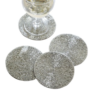 CRYSTAL CRAFT Salvamanteles Redondo de Cuentas Hechas a Mano, Bonito y Colorido, Posavasos Personalizado para Mesa de Comedor, Venta al por Mayor - Product Image 1