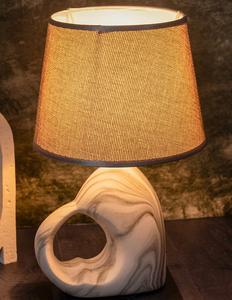Modern heart shape Resin Table Lamp with Beige Linen Drum Shade Warm White Light for Bedroom <b>Decorative</b> <b>Lighting</b> - Product Image 2