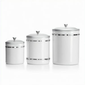 Lavie Creations LCa-276 Round Metal Storage <b>Container</b> with Airtight Lid Dishwasher Safe Modern Design for Kitchen Spice Storage - Product Image 3