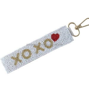 Merry Christmas Handmade Embroidered Beaded Keychain Wristlet Key Ring Sequin Purse Accessory Women's Eco-Friendly DIY Bag - Product Image 6