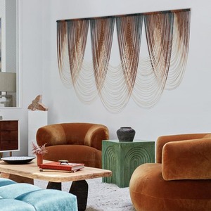 Décoration murale en macramé géométrique abstrait, thème nature bohème, forme irrégulière, décoration intérieure pour salon, emballage en une seule pièce - Product Image 3