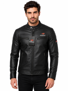 Chaqueta de Cuero Resistente al Agua de Alta Calidad para Hombre 2026 con Impresión Personalizada, Chaquetas de Cuero de Moda Urbana, Servicio OEM - Product Image 1