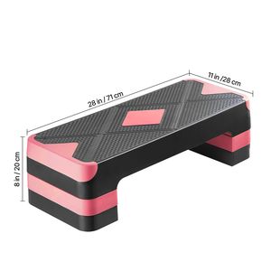 28-Inch Workout Aerobic Stepper Height Adjustable Fitness Training <b>Step</b> Deck Trainer Aerobic Exercise <b>Step</b> Platform 4 Ri Product - Product Image 2