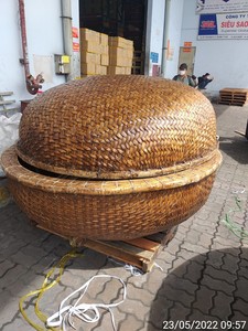 Coracle en bambou avec banc et pagaies inclus, Coracle rond en bambou du Vietnam pour l'exposition artisanale - Product Image 5