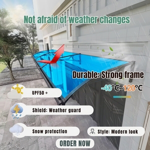 Auvent en polycarbonate pare-soleil, auvents latéraux en acier <span class=keywords><strong>et</strong></span> plastique pour porte. - Product Image 3