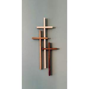 Croix en bois naturel pour la prière et la pratique de la foi, à afficher sur le mur ou la table, plaque en bois artisanale - Product Image 6