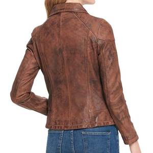 Nuevas Chaquetas Marrones Personalizadas con Logotipo para Mujer, Chaqueta Vintage para Invierno, Abrigos Modernos de Cuero, Chaquetas Bomber de Piel Auténtica, Ropa Urbana - Product Image 3