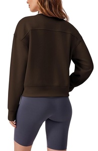 Nouvel Arrivage – Sweat-shirt en Coton Confortable et Décontracté pour Femme, Col Rond, Manches Longues, Épaules Tombantes, Couleur Unie, de Luxe, Origine Bangladesh - Product Image 2