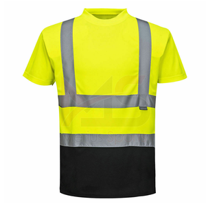 Men's High Visibility Short Sleeve Reflective Safety Hi Vis T Shirt Work <b>Polo</b> T Shirts Custom workwear - Product Image 3