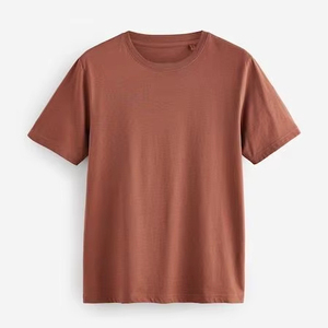 เสื้อยืดผู้ชายทรงโอเวอร์ไซส์ แขนสั้น ผ้าฝ้าย/ใยไผ่ 100% ผลิตในปากีสถาน ระบายอากาศได้ดี ดีไซน์ชายรุ่ย สีพื้น สไตล์ลำลอง - Product Image 1