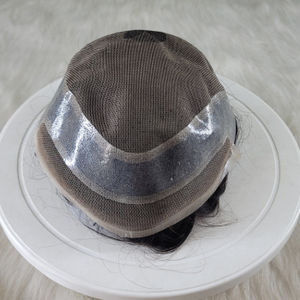 วิกผมผู้ชายผมอินเดีย ทำจากผมแท้ 100% แบบเรมี่  ระบบผมมนุษย์  แบบดับเบิ้ลดรอน  ถักด้วยมือ  แบบเส้นเดี่ยว - Product Image 3