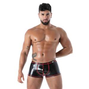 Sous-vêtements Boxer Homme Noir en Latex Effet Seconde Peau Coupe Slim Extensible pour Clubwear et Fétichisme - Product Image 1