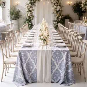 Table cloths Garden American Country-Style Woven Jacquard Tablecloth with Oil Painting Design Eco-Friendly for Home & Wedding - Product Image 4
