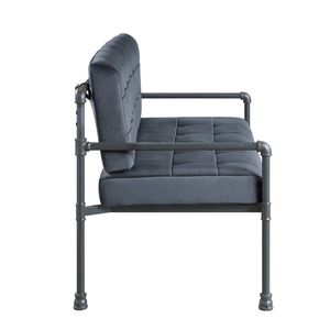 Brantley Loveseat in Gray Velvet and Sandy Finish Elegant <b>Living</b> <b>Room</b> <b>Sofa</b> - Product Image 3