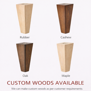 Pieds de meubles en bois massif, hauts, carrés, coniques, robustes, pour canapé, chaise, table, design traditionnel, salon, chambre, Vietnam OEM - Product Image 3