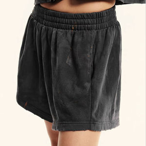 Pantalones Cortos Personalizados para Mujer, Premium, de Felpa, Corte Regular, de Algodón Grueso, Lavado Ácido, Estilo Bermuda - Product Image 5