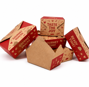 Caja de Almuerzo Desechable de Papel Kraft Biodegradable para Niños, Caja Bento para Llevar, Caja para Empacar Ensaladas, Venta al Por Mayor de Fábrica - Product Image 1