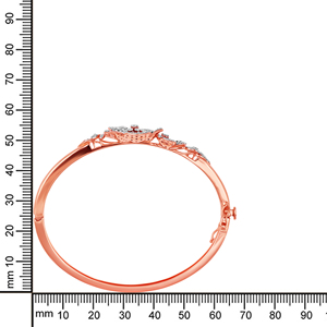 Elegant Classic 14k Rose Gold Floral Diamond <b>Bracelet</b> with Sapphire and <b>Ruby</b> Accents - Product Image 4