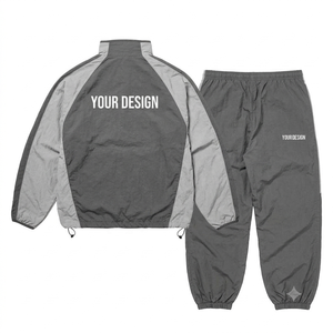 Conjunto Deportivo Personalizado para Hombre, Chaqueta y Pantalones de Poliéster de Secado Rápido, Estilo Deportivo con Bloques de Color, Ropa de Otoño - Product Image 3