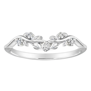 Bague de fiançailles romantique pour femme en argent 925 avec moissanite, motif végétal, taille brillant rond, sertissage à griffes - Product Image 1