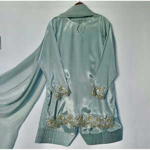 Conjunto de ropa de fiesta de diseñador para mujer, parte superior inferior y Dupatta, elegante y elegante - Product Image 5