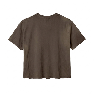300 GSM Premium Cotton Acid Wash T Shirt Brown Vintage Distressed Oversized Custom Screen Print Logo Tee - Product Image 2