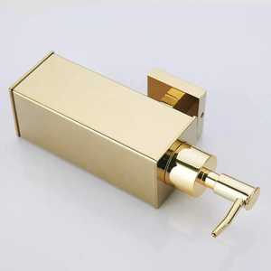 Wall Mounted Gold Square <b>Soap</b> Dispenser Stainless Steel Luxury Hotel Liquid Hand Wash Bottle Bathroom Hardware Pump <b>Holder</b> - Product Image 3