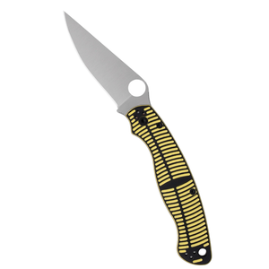 Couteaux pliants à lame argentée avec manche antidérapant rayé noir et jaune, trou d'ouverture au pouce et clip de poche pour un usage quotidien - Product Image 3