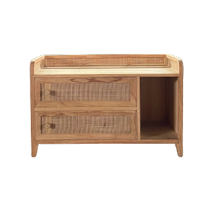 Rattan Wood Cabinet Telephone Table for Home Office and Hotel Customized